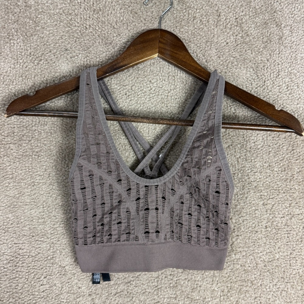 Victoria's Secret‎ Sports Bra Size Small Brown Seamless Strappy Back Gym Workout - Picture 2 of 11